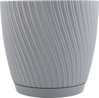 Горщик для рослин з підставкою FORM-plastic 4550 Mika d 15 платінум И031