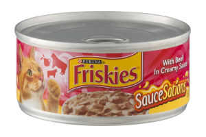 Friskies SauceSations Cat Food Beef in Creamy Sauce