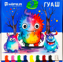 Фарби гуашеві 9кольорів 10мл Хіпер