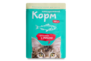 Корм д/котів Українська зірка 100 г з рибою