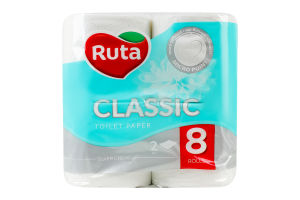 Папір туалетний 2-х шаровий 150 листів Classic Ruta 8шт