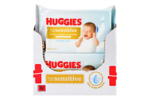 Салфетки влажные детские Sensitive Extra care Huggies 48шт