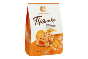 Пряники заварные глазированные с начинкой Со вкусом апельсина Dесняночка м/у 300г