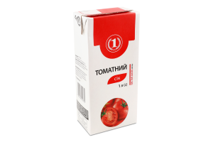 Сок восстановленный стерилизованный томатный ТМ "1" т/п 1л