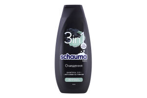 Шампунь для волосся для чоловіків 3в1 Charcoal+Clay Schauma 400мл