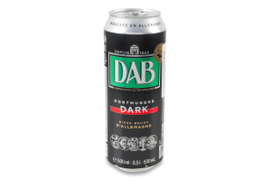 Пиво 0.5л 4.8% темное фильтрованное пастеризованное Dark DAB ж/б