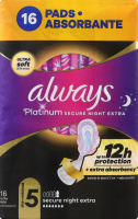 Прокладки гігієнічні ароматизовані Secure Night Extra Platinum Always 16шт