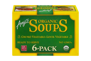 Amy's Organic Soups Lentil Vegetable/Chunky Vegetable - 6 PK