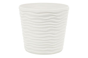 Горщик д/квітів Фьюжн 0,6л біла троянда з вставкою низький d12*11см арт115086 Алеана