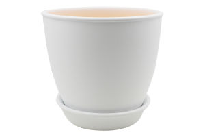 Горщик білий матовий кераміка 16*15*1,8см Духм'яна піч