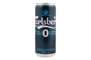 Пиво 330мл 0% безалкогольное светлое пастеризованное №0 Carlsberg ж/б