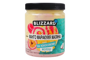 Мороженое сорбет на кокосовом молоке Манго-маракуйя-малина Blizzard п/б 270г