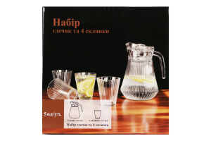 Набір Eat&Drink глечик +склянки 4*210мл