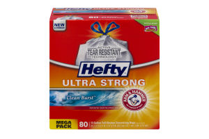 Hefty Ultra Strong 13 Gallon Tall Kitchen Drawstring Bags Clean Burst - 80 CT