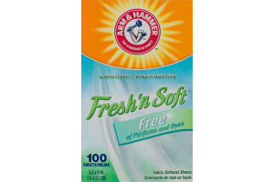 Arm & Hammer Fresh 'n Soft Fabric Softener Sheets - 100 CT
