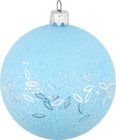 Куля новорічна синя пластик пастель/рис 8см КМ