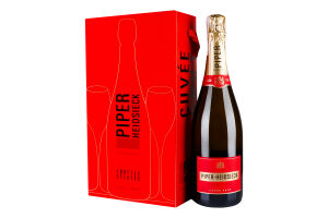 Шампанское 0.75л 12% белое брют Cuvee Piper-Heidsieck бут + бокал 2шт