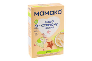 Каша молочна суха для дітей від 4міс швидкорозчинна на козячому молоці гречана Мамако к/у 200г