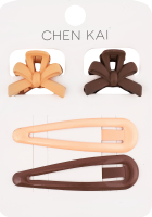 Заколка-хлопавка д/волосся однотонна 5/6см 4шт в асортименті