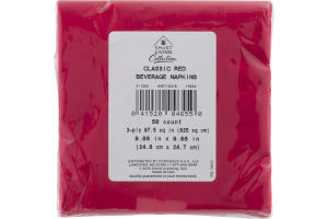 Smart Living Collection Beverage Napkins Classic Red - 50 CT