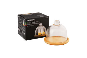 Блюдо бамбукове з скляною кришкою 12см Ardesтo