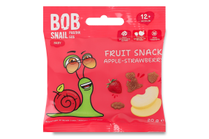 Снек фруктово-ягодный для детей от 12мес Яблоко-клубника Baby Bob Snail м/у 20г