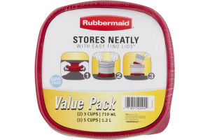 Rubbermaid Tupperwear Stores Neatly with Easy Find Lids - 3 CT