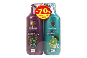 Набір Крем-гель для душу Ягідний мікс + Крем-гель для душу Бергамот Dalas 2х500г
