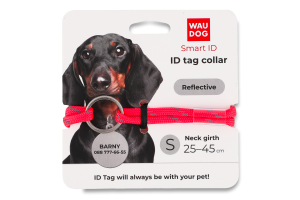 Шнурок д/адресника Смарт АйДі рожевий світловідбиваючий паракорд р.S d4мм L25-45см ВауДог