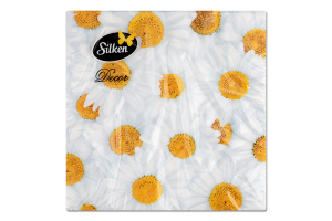 Серветки паперові Decor Ромашки 33*33см 3шари 18шт Silken