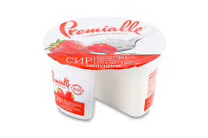 Сир кисломолочний з полуницею зернистий 7% 150г Преміалле