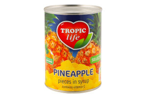 Ананас шматочками в сиропі Tropic life з/б 540г