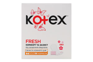 Прокладки щоденні жіночі гігієнічні Deo Normal Plus Kotex 56шт