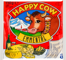 Сыр плавленый 35% ломтиками Эмменталь Happy Cow м/у 150г