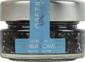 Ікра сибірського осетра зерниста без консервантів Premium caviar Osetr в/ґ с/б 65г