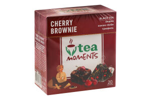 Чай чорний байховий ароматизований з додаванням рослинної сировини Вишневий брауні Tea Moments к/у 20х1.8г