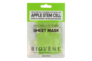Маска для обличчя тканинна проти зморшок Стовбурові клітини яблука Biovene 20мл