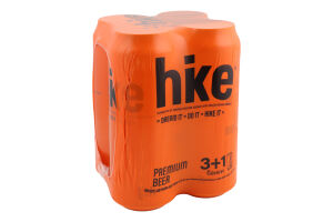 Пиво 4х0.5л 4.8% светлое пастеризованное Премиум Hike м/у