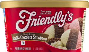 Friendly's Premium Ice Cream Vanilla Chocolate Strawberry