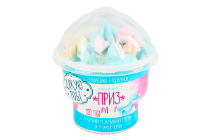 Морозиво 12% зі смаком жувальної гумки та маршмеллоу + подарунок Приз Ам Дякую Тобі ст 120г