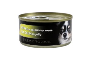 Корм консервированный для взрослых собак Курица в нежном желе AnimAll ж/б 85г