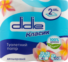 Туал. папір Didie 4 шт. Класик Білий 2-х шар.