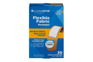 CareOne Bandages Flexible Fabric Antibacterial - 30 CT