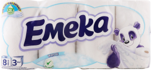 Бумага туалетная 3-х слойная White Emeka 8шт