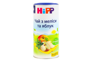 Чай для дітей від 4міс сухий швидкорозчинний з меліси та яблук Hipp тубус 200г