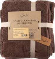 Набір рушників махрових коричневий 40х70см/70х130см №258466 Home Line 2шт