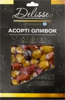 Асорті оливок зелені та каламата з кісточками мариновані Delisse к/у 250г