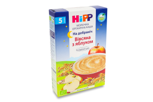 Каша молочна для дітей від 5міс Вівсяна з яблуком На добраніч Hipp к/у 250г