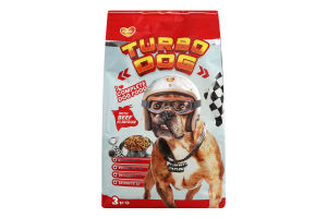 Корм сухой полнорационный для взрослых собак со вкусом говядины Turbo Dog м/у 3кг