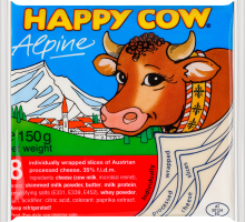 Сыр плавленый 35% ломтиками Альпийский Happy Cow м/у 150г